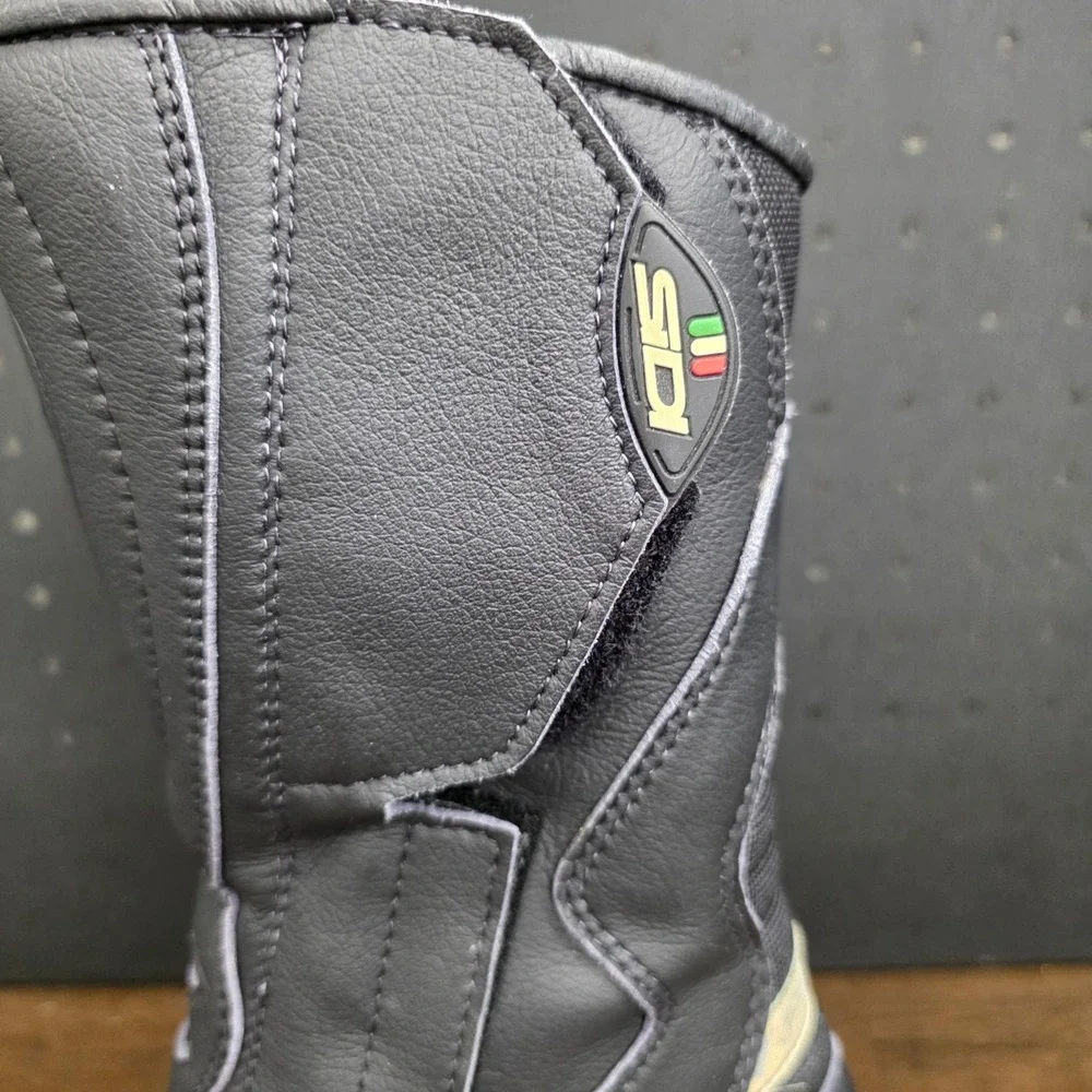Sidi Touring Motorcycle Boots Mens 7.5 Black Leather Mesh Road